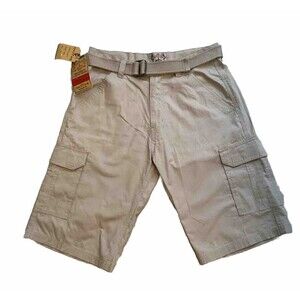 Beyond The Limit Beige‎ Cargo Shorts Men Sz 34 Beige Belt
